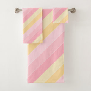 Modern Pink And Yellow Trendy Elegant Template Bath Towel Set