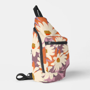 Modern Pink Artistic Daisies Nature  Sling Bag