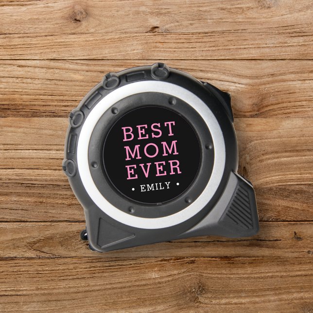 Modern Pink + Black Best Mom Ever w/ Name 1 (Creator Uploaded)