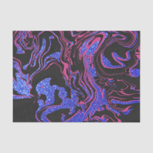 Modern Pink Black Blue Glitter Marble Pattern Tissue Paper