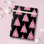 Modern Pink Black Christmas Tree Pattern Wrapping Paper<br><div class="desc">Modern pink and black Christmas tree design wrapping paper.  You can change the background colour in the edit tool,  or contact me for assistance.  Matching items available.  Artwork from artists own illustrations.  Please contact me for customization and special requests.  © Zoe Chapman Design</div>