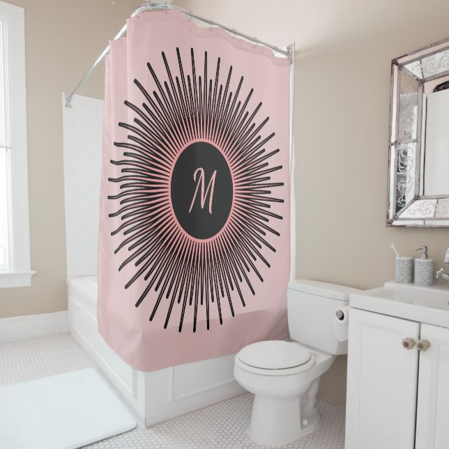 Modern Pink Black Elegant Monogrammed (In Situ)