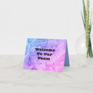 Modern Pink Blue Abstract Welcome to Our Team Thank You Card
