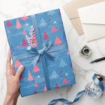 Modern Pink Blue Christmas Tree Pattern Wrapping Paper<br><div class="desc">Modern Pink Blue Christmas Tree Pattern Wrapping Paper Gift Wrap features a pink and blue pattern of Christmas trees. Perfect for Christmas and holiday gift wrapping. Created by Evco Studio www.zazzle.com/store/evcostudio</div>