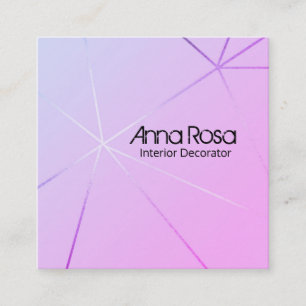 *~* Modern Pink Blue Geometric Rose Gold Foil Square Business Card