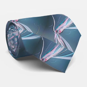 Modern pink blue grey black abstract pattern tie