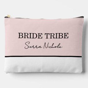 Modern Pink Blush Bride Tribe Accessory Pouch
