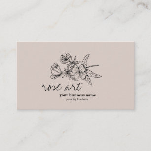 Modern Pink Blush Floral Business Card