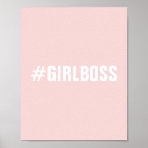 Modern pink blush girl boss typography poster