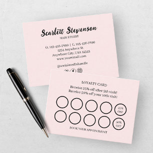 Modern Pink Blush Loyalty Business Card