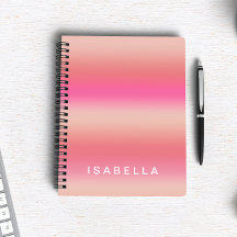 Modern Pink Blush Rose Ombre Gradient Personalized