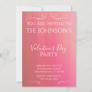 Modern Pink Blush Valentines Day Party Invitation