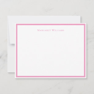 Modern Pink Border Chic Note Card
