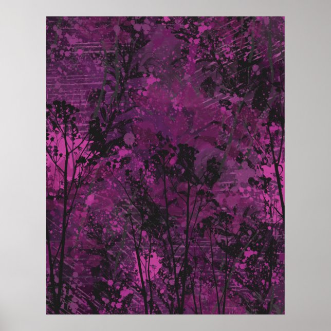 Modern Pink Botanical  Poster (Front)