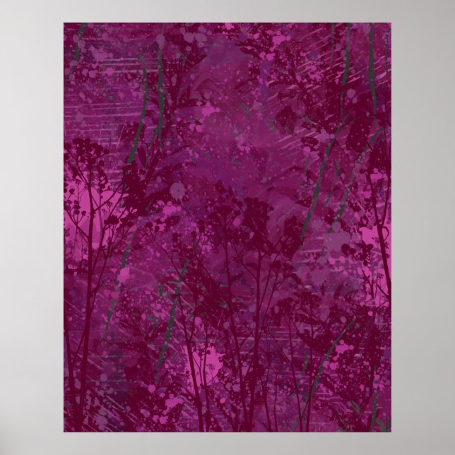 Modern Pink Botanical  Poster (Front)