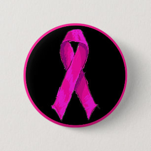 Modern Pink Bow Breast Cancer Awareness & Support 2 Inch Round Button