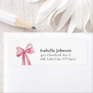 Modern Pink Bow Coquette Graduation Return Adresse