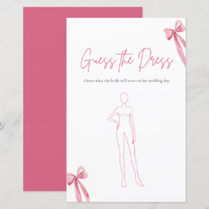 Modern Pink Bow Guess The Dress Bridal Shower Game