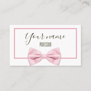 Modern Pink Bow Stylish Simple Business Card