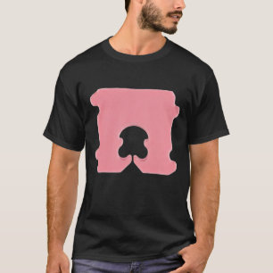 Modern Pink Bread Clip Geometric Silhouette T-Shirt