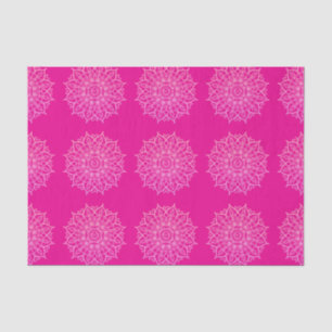 Modern Pink Bright Mandala Art Decoupage Gift Wrap Tissue Paper