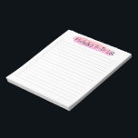 Modern Pink Brush stroke Personalized Checklist  Notepad<br><div class="desc">Stay organized and stylish with our "Modern Pink Brush Stroke Personalized Checklist Notepad." This customizable notepad features a contemporary pink brush stroke design and allows you to personalize it with your name or initials. Keep track of tasks, appointments, and important notes in a notepad that reflects your unique style. Custom...</div>