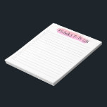 Modern Pink Brush stroke Personalized Checklist  Notepad<br><div class="desc">Stay organized and stylish with our "Modern Pink Brush Stroke Personalized Checklist Notepad." This customizable notepad features a contemporary pink brush stroke design and allows you to personalize it with your name or initials. Keep track of tasks, appointments, and important notes in a notepad that reflects your unique style. Custom...</div>