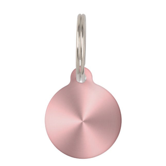 Modern Pink Brushed Metal Look Backdrop Pet Tag (Front)