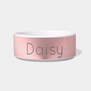 Modern Pink Brushed Metal Look Gradient Bowl