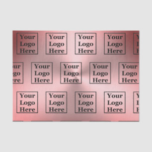 Modern Pink Brushed Metal Look Your Logo Here Tissue Paper
