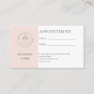 Modern Pink Business Logo  Appointment Card