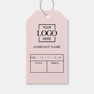 Modern Pink Business Logo Clothing Price Hang Tag
