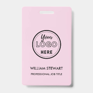 Modern Pink business logo Company Employee Staff Badge