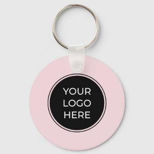 Modern Pink Business QR Code Keychain
