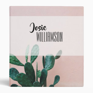 Modern Pink Cactus Binder