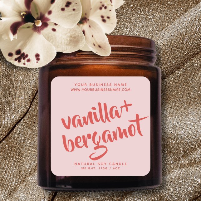 Modern pink candle product label (Creator Uploaded)