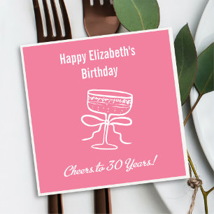 Modern Pink Cheers to 30 years Birthday Napkins
