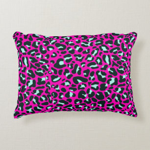 Modern Pink Cheetah Leopard Animal Print Accent Pillow