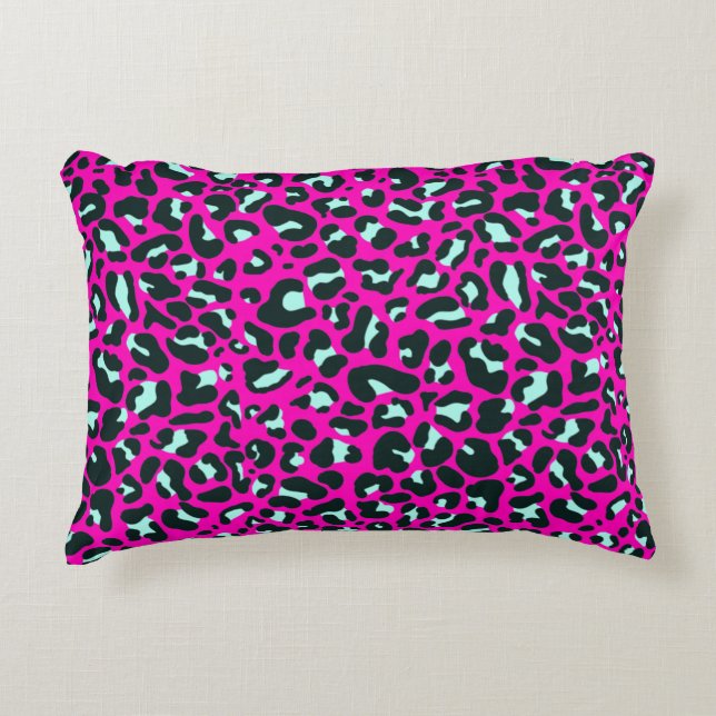 Modern Pink Cheetah Leopard Animal Print Accent Pillow (Front)