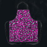 Modern Pink Cheetah Leopard Animal Print Apron<br><div class="desc">Always trendy hot pink solid colour. Wild safari and jungle animal print. Modern chic fine small cheetah,  leopard skin animal print in white and pastel mint and pink colour. Small cheetah leopard animal print.</div>