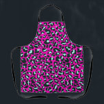 Modern Pink Cheetah Leopard Animal Print Apron<br><div class="desc">Always trendy hot pink solid colour. Wild safari and jungle animal print. Modern chic fine small cheetah,  leopard skin animal print in white and pastel mint and pink colour. Small cheetah leopard animal print.</div>