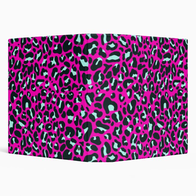 Modern Pink Cheetah Leopard Animal Print Binder (Background)