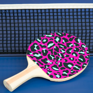 Modern Pink Cheetah Leopard Animal Print Ping Pong Paddle