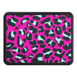 Modern Pink Cheetah Leopard Animal Print Trailer Hitch Cover