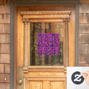 Modern Pink Cheetah Leopard Animal Print Window Cling