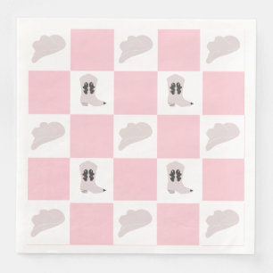 Modern Pink Chequered Cowgirl Rodeo Pattern Napkin