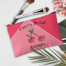 Modern Pink Cherry Add Name Cute Hand Drawn