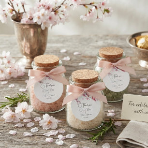 Modern Pink Cherry Blossom Watercolor wedding  Favour Tags