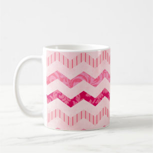 Modern Pink Chevron Pattern Coffee Mug