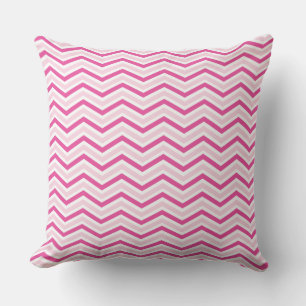 Modern Pink Chevron Stripe Outdoor Pillow